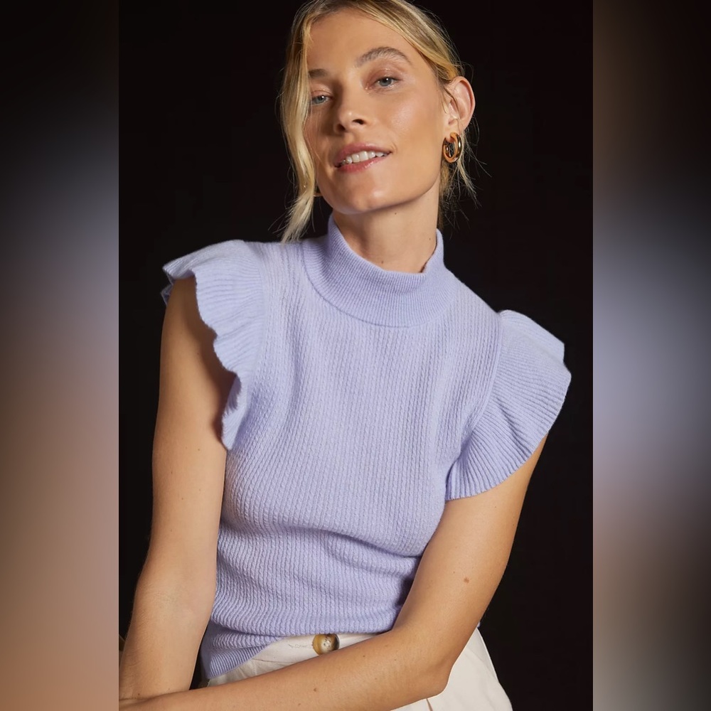 NWT 100% Cashmere Anthropologie Maeve Lilac Sweater Tank